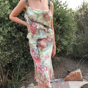 Designer Alberto Makali 2 piece silk ensemble.